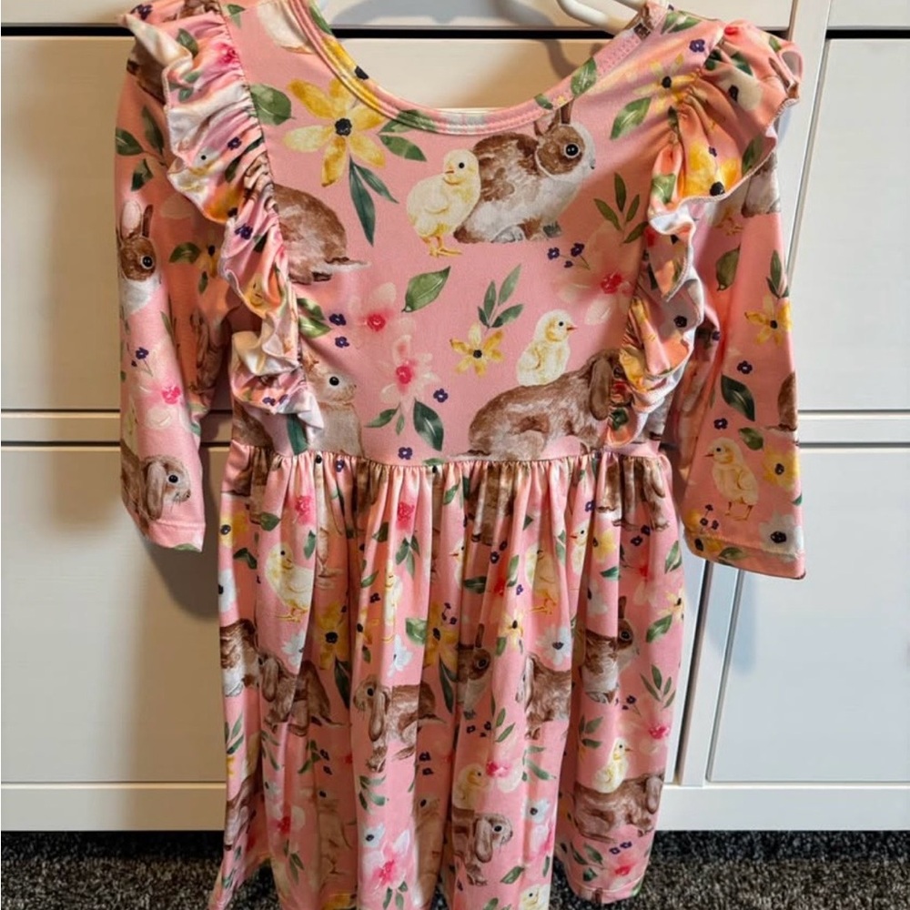 Charming Bunny and Chick Dress 4T Perfect for Easter
